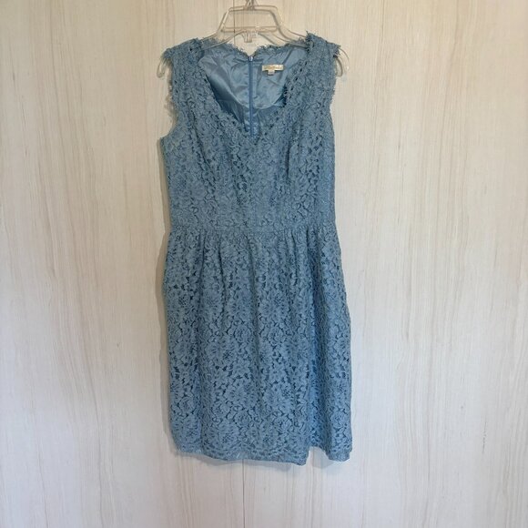 ๐ Shoshanna Sky Blue Lace Sleeveless Dress โ Size 8 - Picture 4 of 7